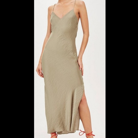 Topshop Dresses & Skirts - TOPSHOP Satin Slip Dress Green